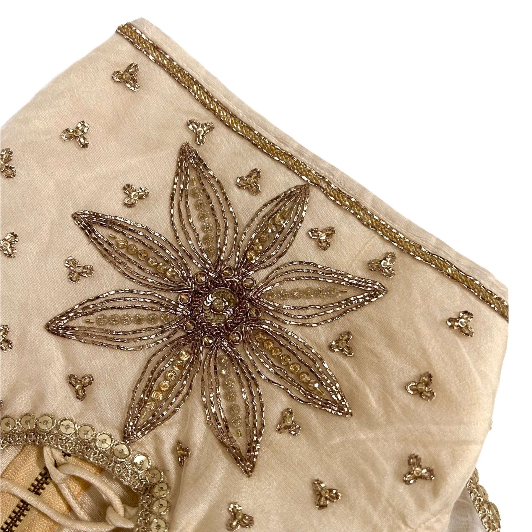 PETAL OFF-WHITE HAND EMBROIDERED DOG LEHENGA