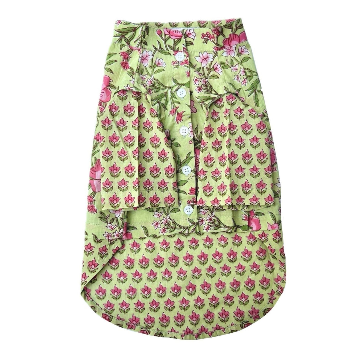 LIGHT GREEN FLORAL WAISTCOAT KURTA DOG SET