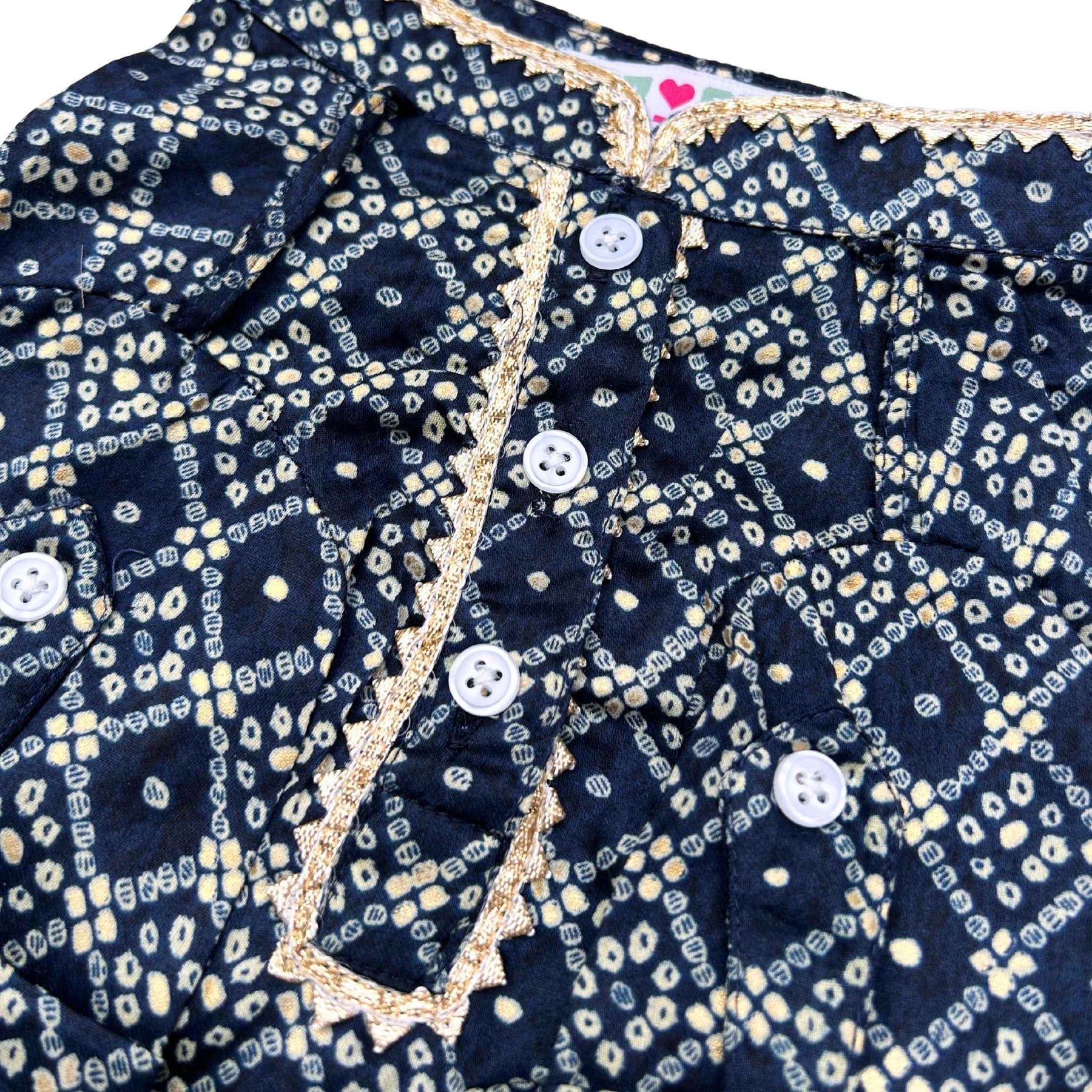 NAVY BLUE BANDHANI COTTON KURTA FOR DOGS AND CATS