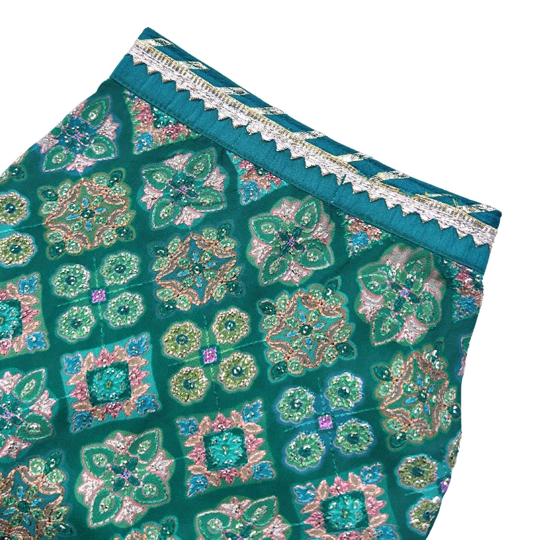 BOTTLE GREEN PATIALA MOTIF DOG KURTA