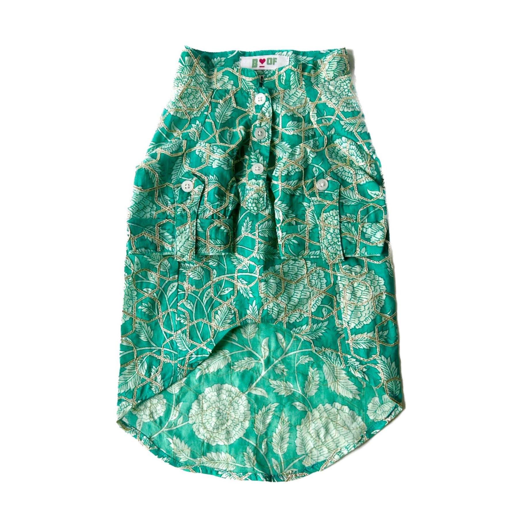 GREEN GARLAND GOTA DOG KURTA