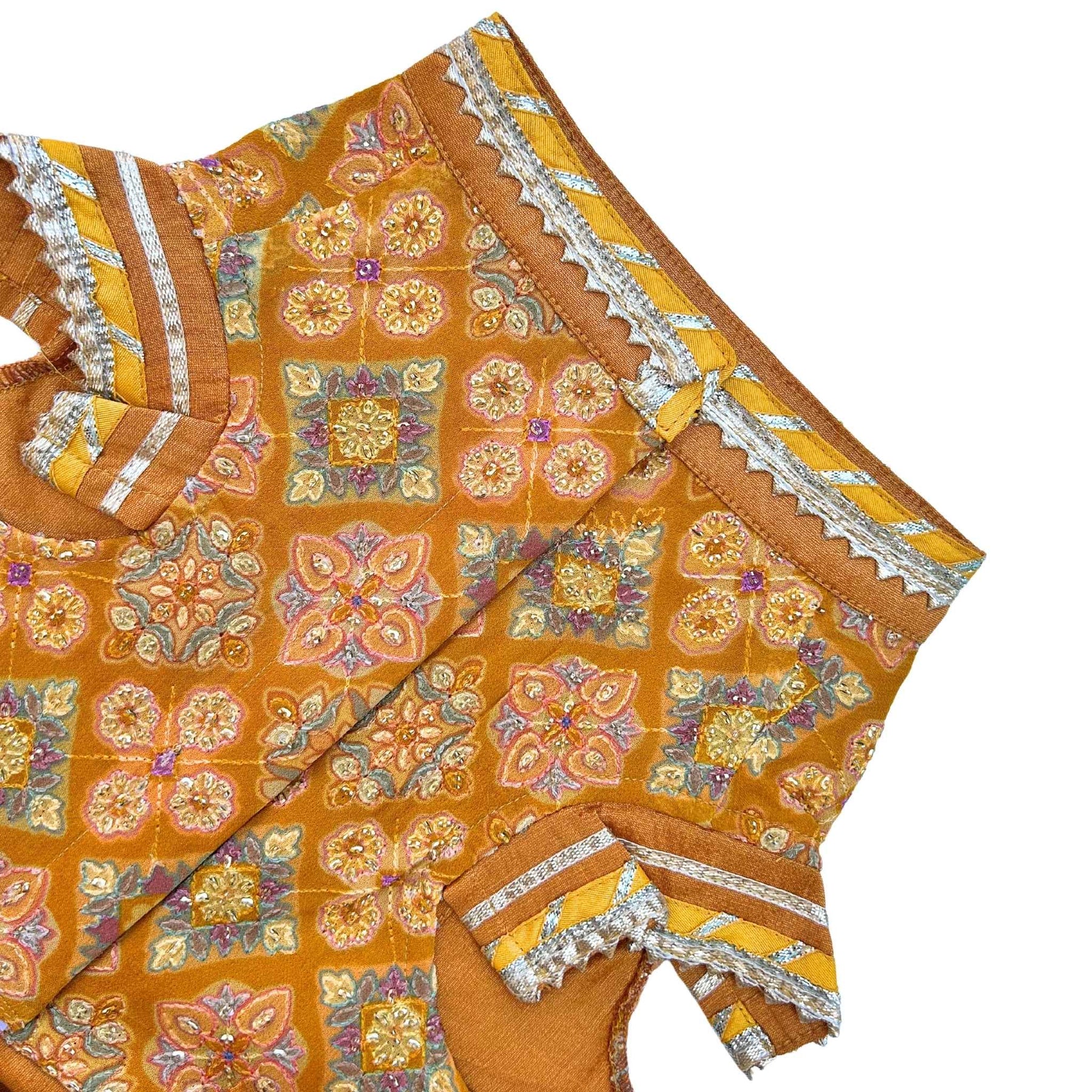 MUSTARD YELLOW PATIALA MOTIF DOG LEHENGA