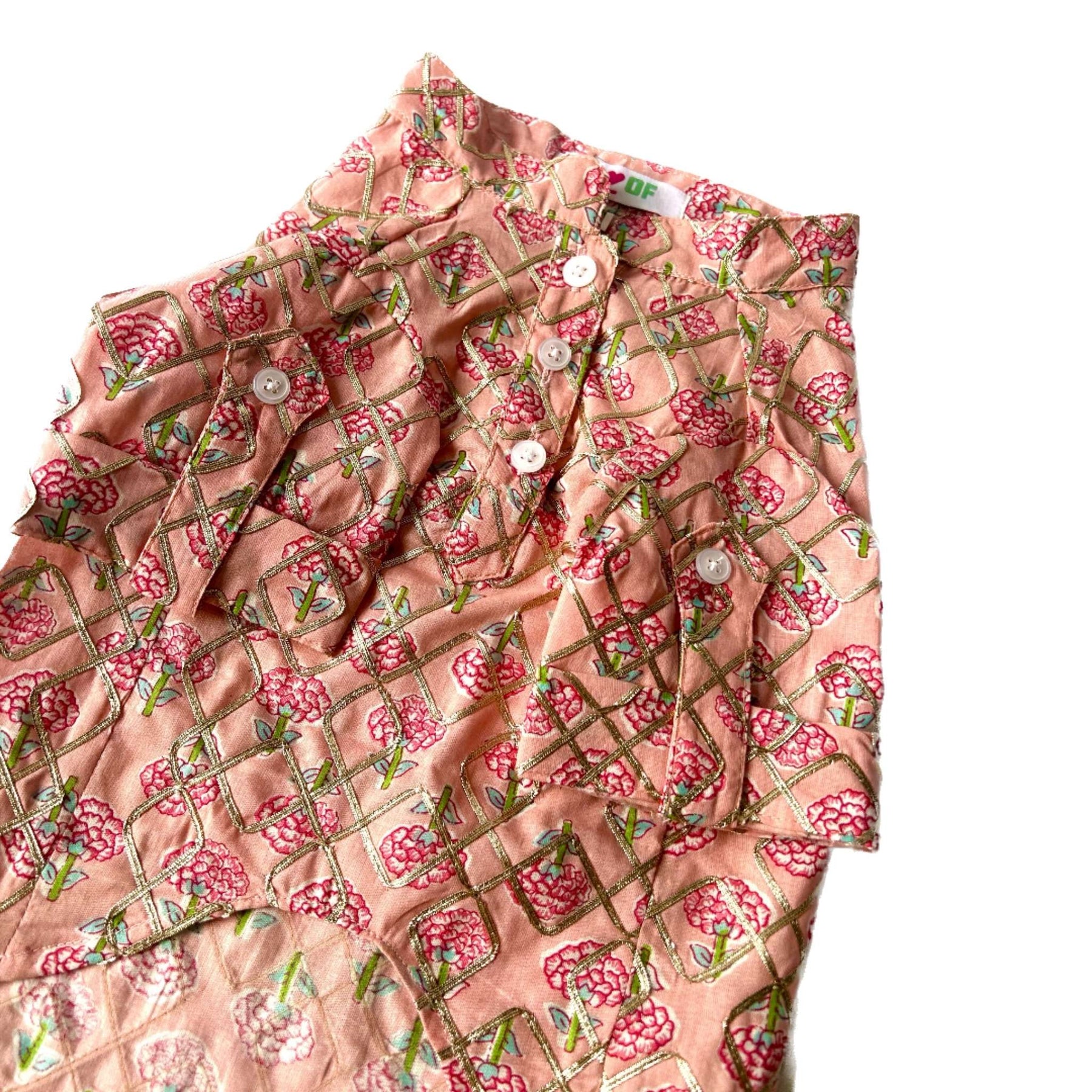 FLOWER PINK GOTA DOG KURTA