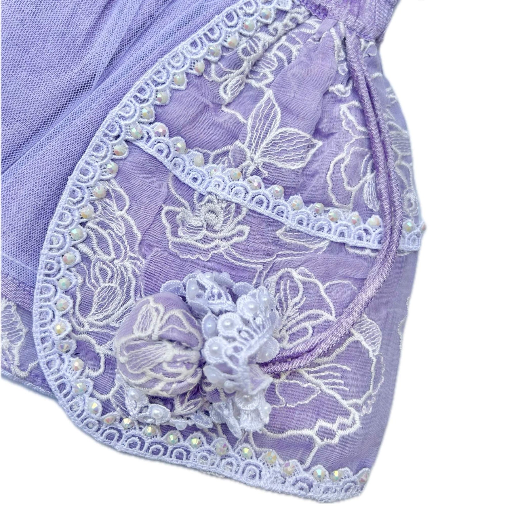 LAVENDER OFF-WHITE EMBROIDERY DOG LEHENGA