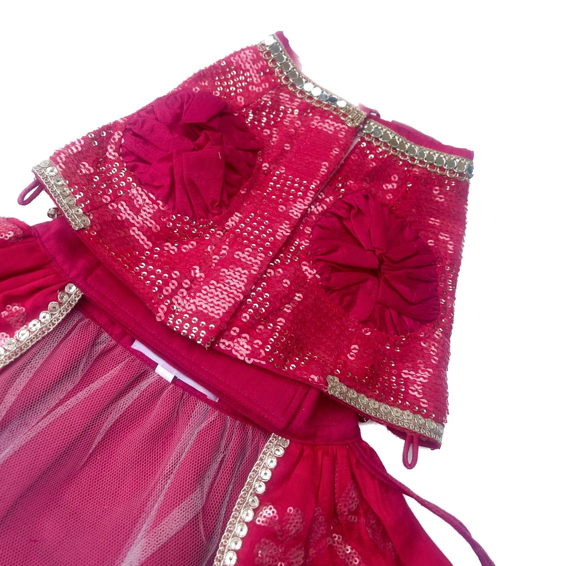 PINK SEQUINS DOG LEHENGA