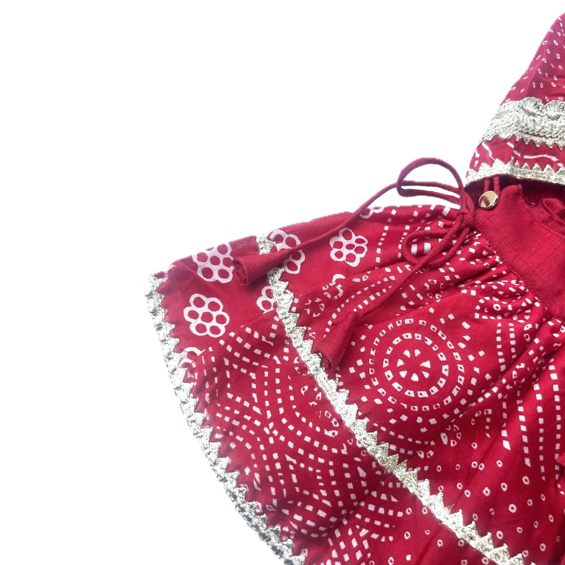 RED BANDHANI DOG LEHENGA