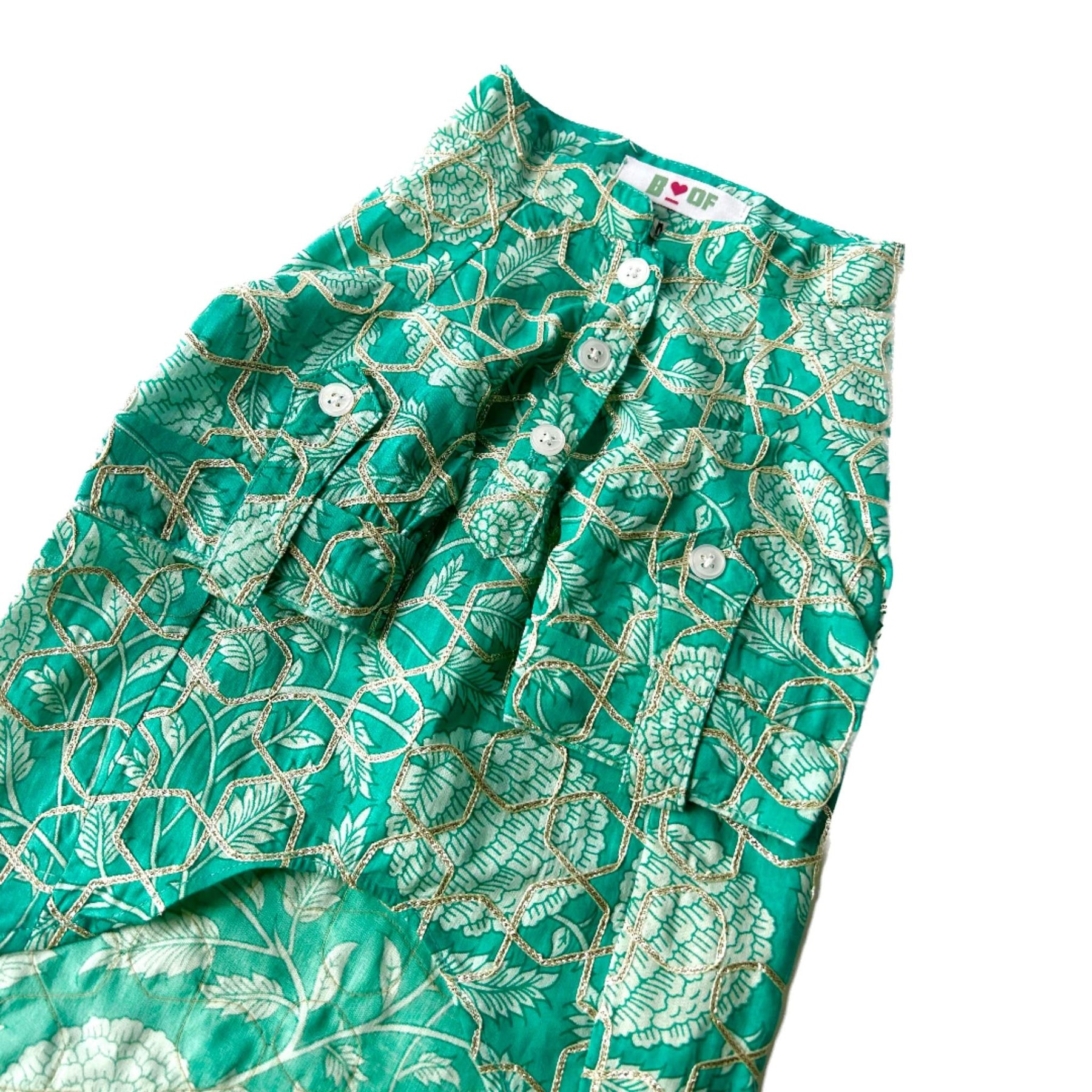 GREEN GARLAND GOTA DOG KURTA