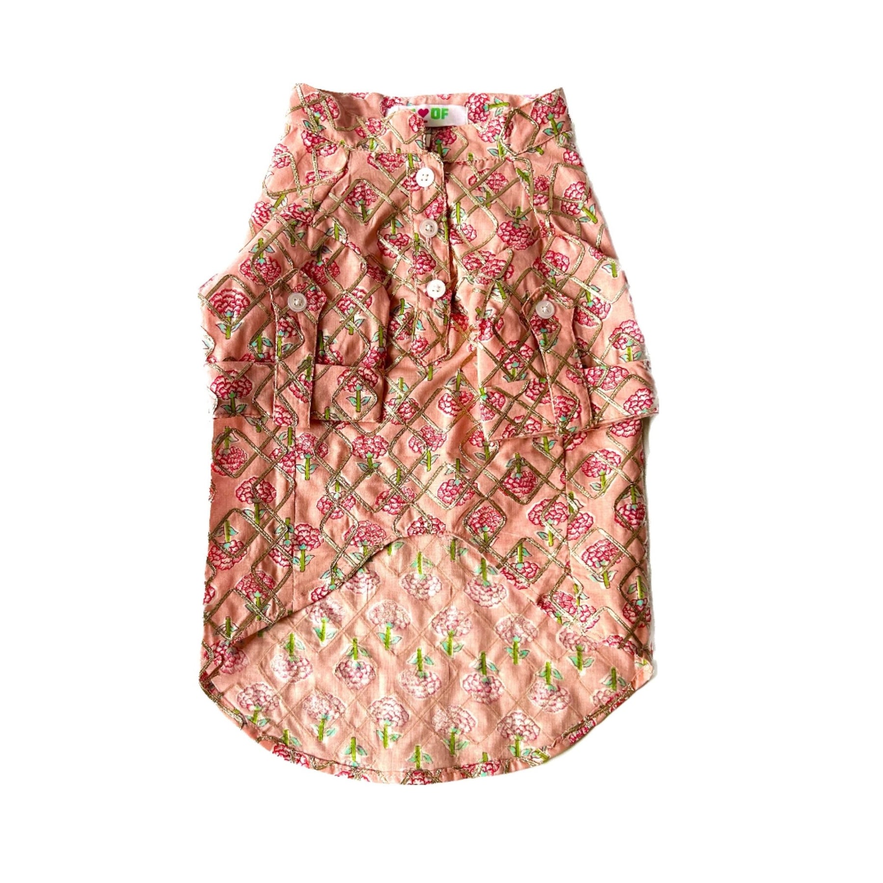 FLOWER PINK GOTA DOG KURTA