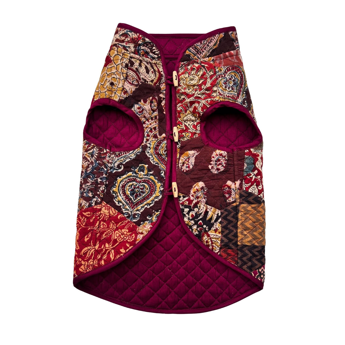 KALAMKARI PATCH-WORK REVERSIBLE QUILTED JACKET FOR DOGS AND CATS