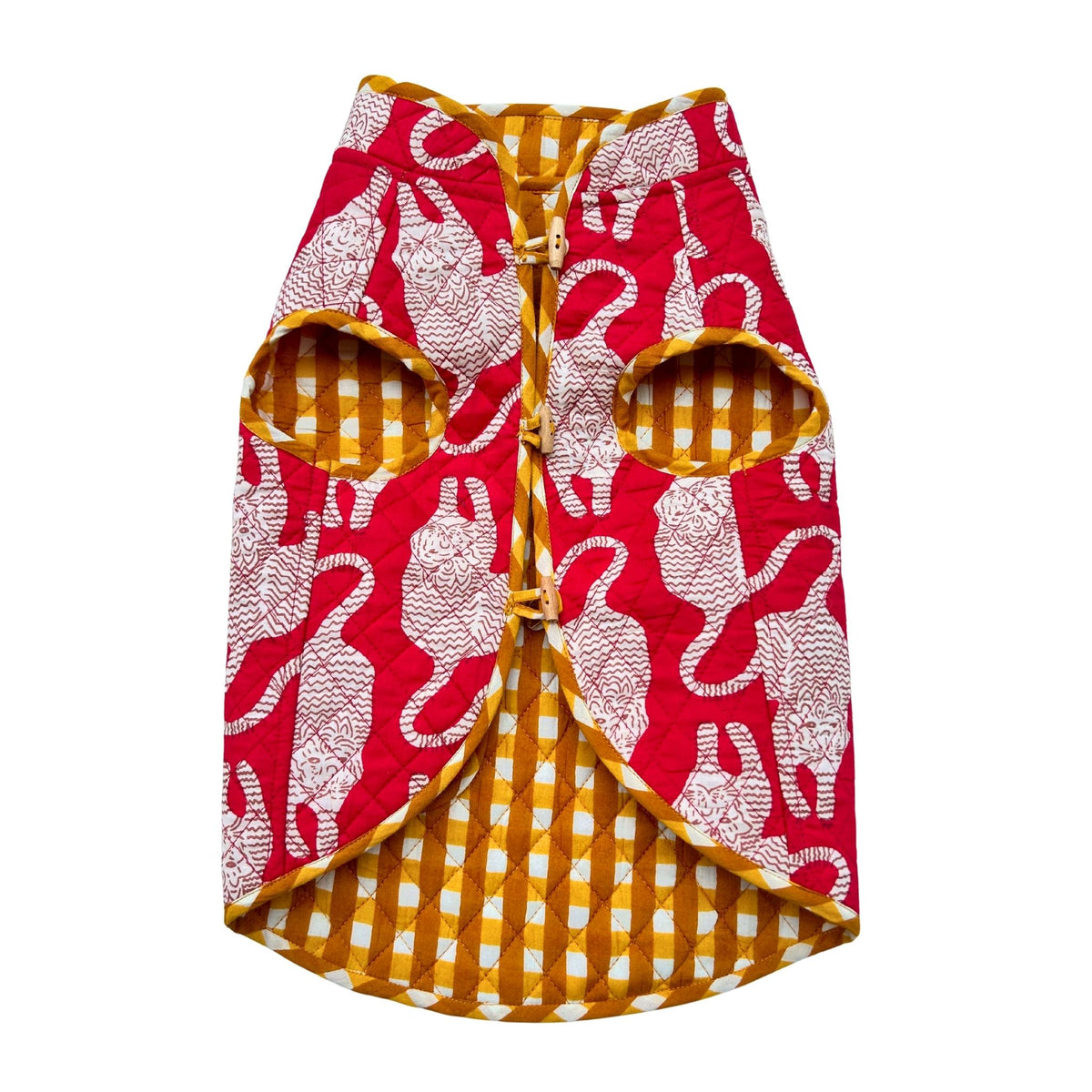 TIGER PRINT REVERSIBLE QUILTED JACKET FOR DOGS AND CATS