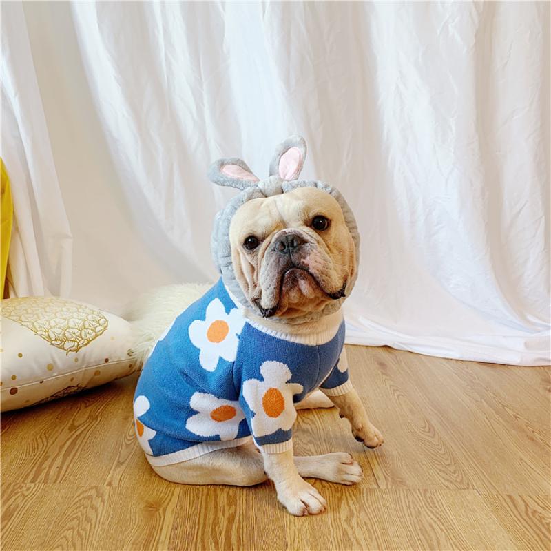 BLUE BLOSSOM DOG SWEATER