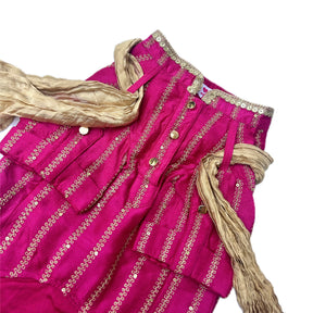 MAGENTA PINK ZARI WORK DOG KURTA