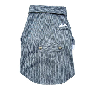 GREY HERRINGBONE COTTON WOOL TUXEDO FOR DOGS AND CATS