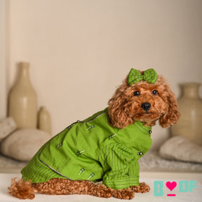GREEN JAMDANI HANDWOVEN KURTA FOR DOGS AND CATS
