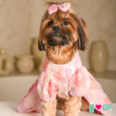 3D FLOWER FRENCH NET DOG DRESS