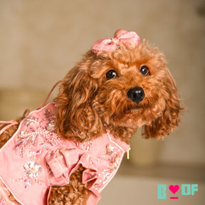 GULMARG PEARL PINK HAND EMBROIDERED DOG LEHENGA