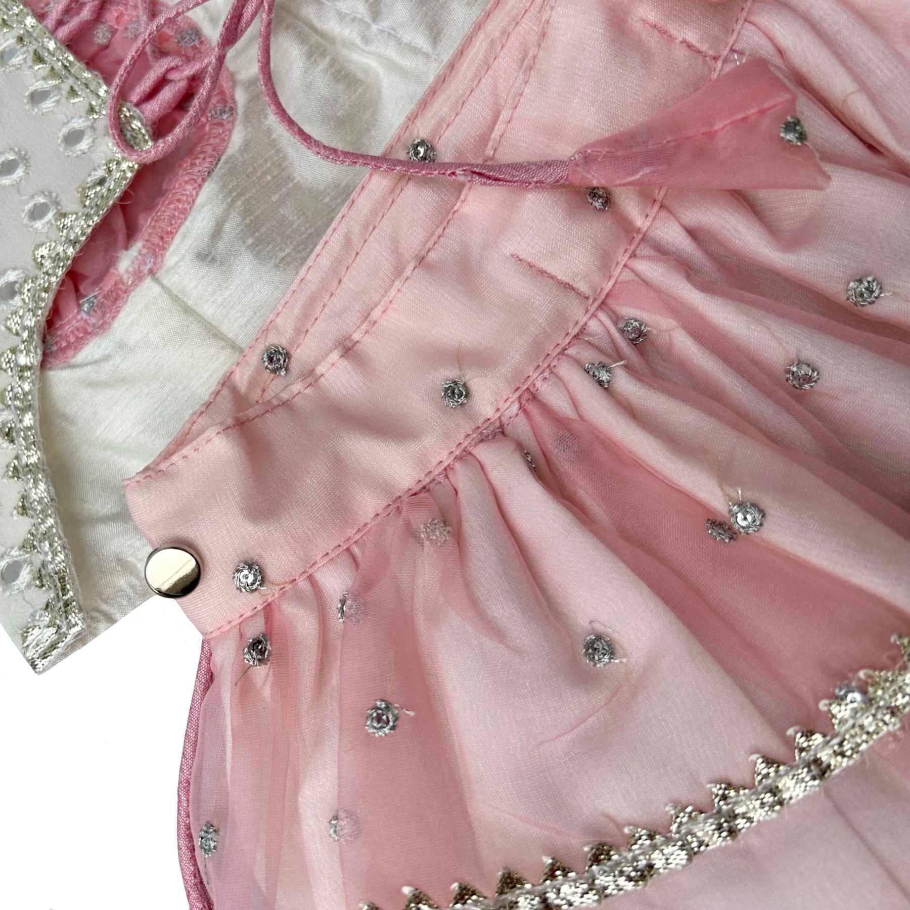 MIRROR WORK PINK DOG LEHENGA