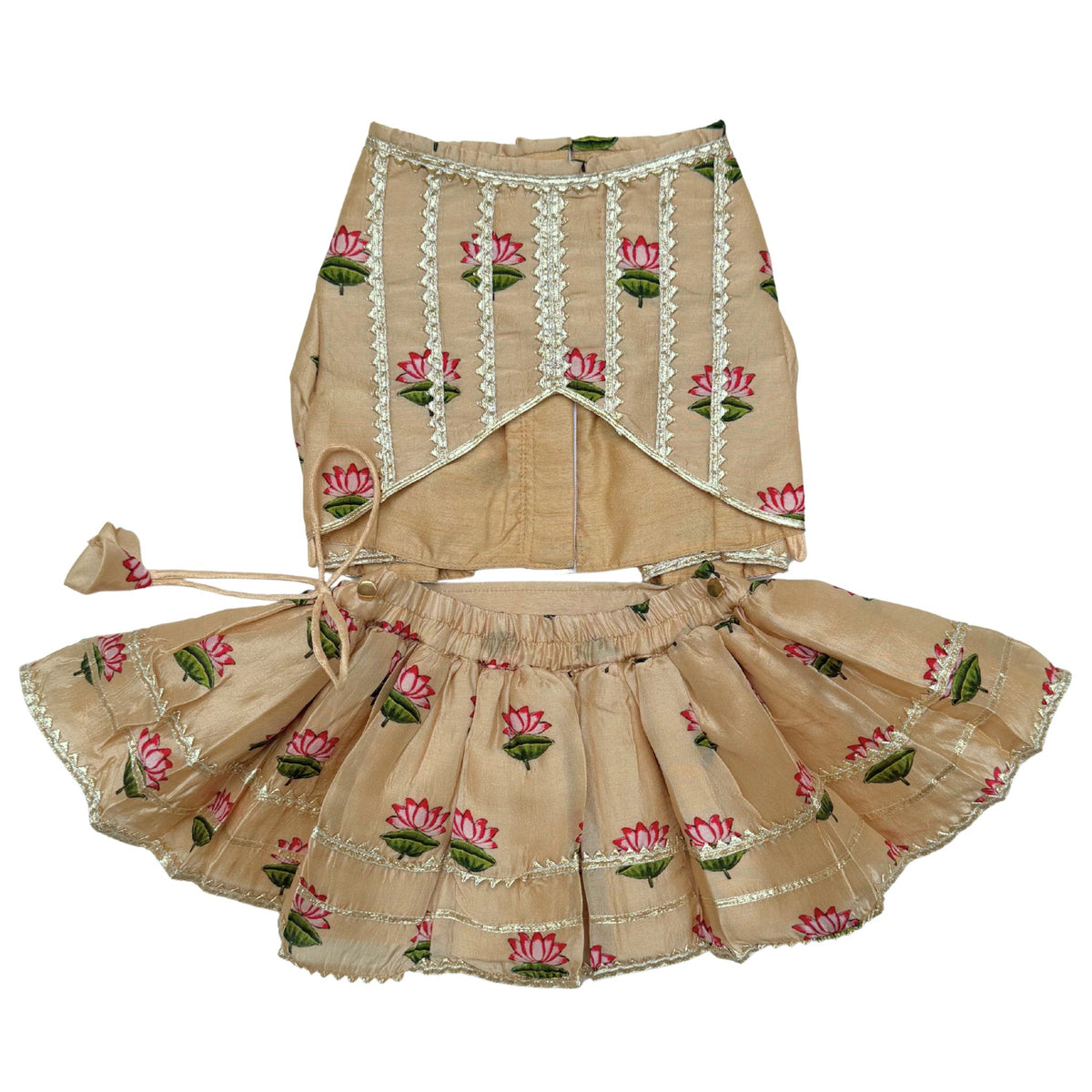 RAJKAMAL BEIGE LEHENGA FOR DOGS AND CATS