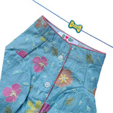 PASTEL BLUE FLORAL THREAD EMBROIDERED KURTA + GOOD BOY BLUE BONE RAKHI FOR DOG AND CATS
