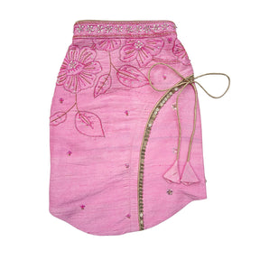 PINK BEADED FLOWER APPLIQUE SHERWANI FOR DOGS AND CATS