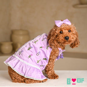 LILAC FOREST GATHER DRESS FOR DOGS AND CATS