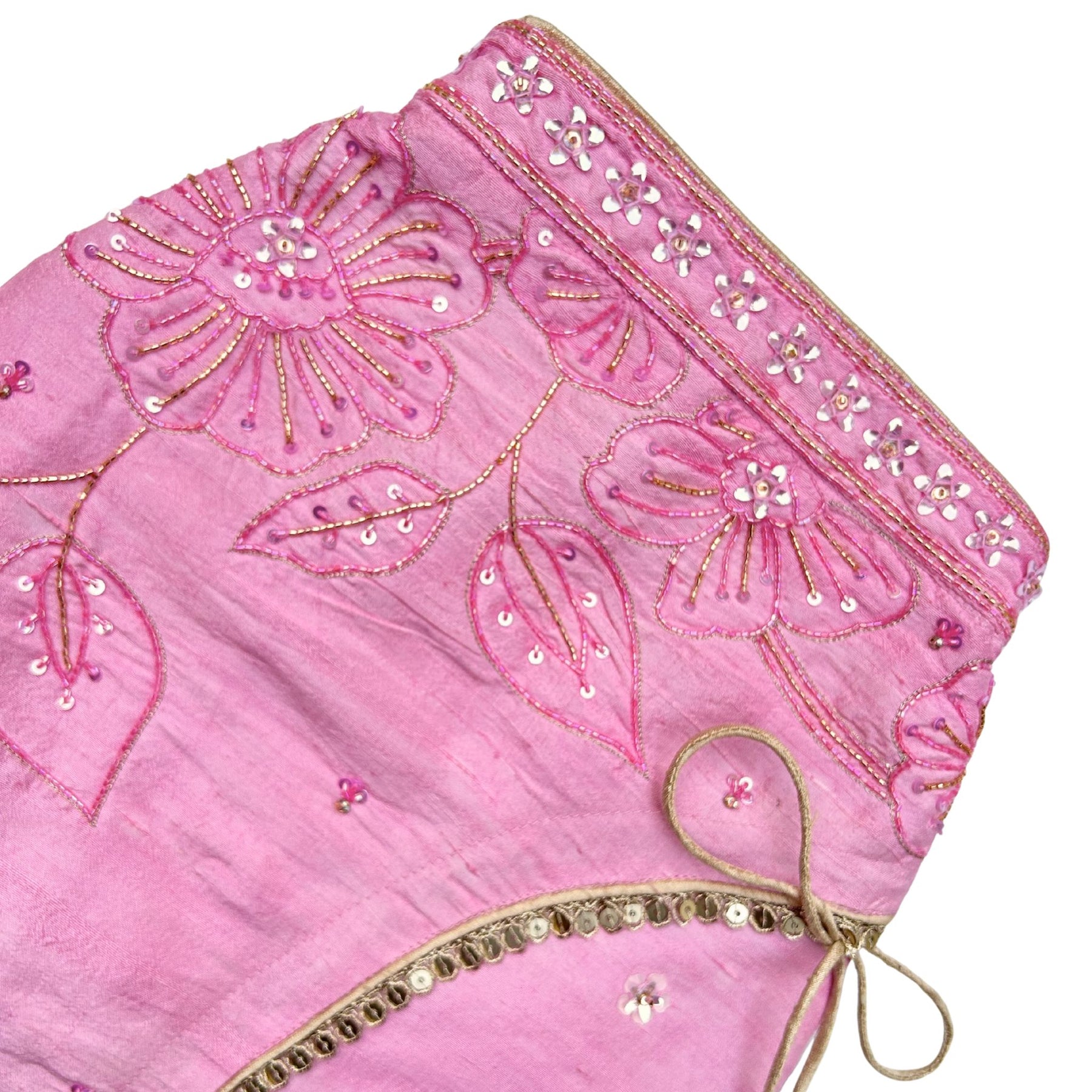 PINK BEADED FLOWER APPLIQUE SHERWANI FOR DOGS AND CATS