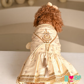 OFF-WHITE NOOR HAND EMBROIDERED ANARKALI FOR DOGS AND CATS