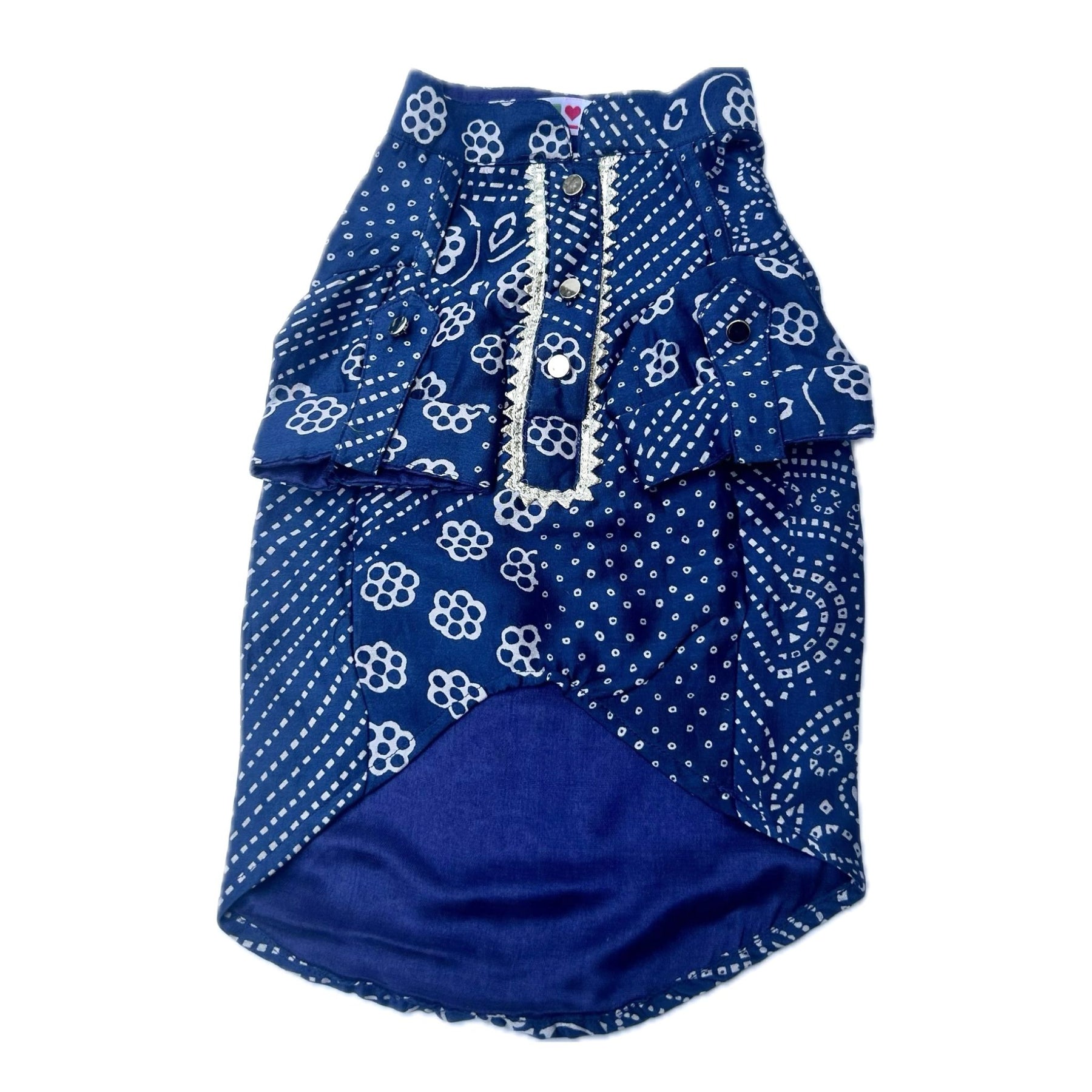 BLUE PATHANI DOG KURTA+EVIL EYE RAKHI FOR DOGS AND CATS