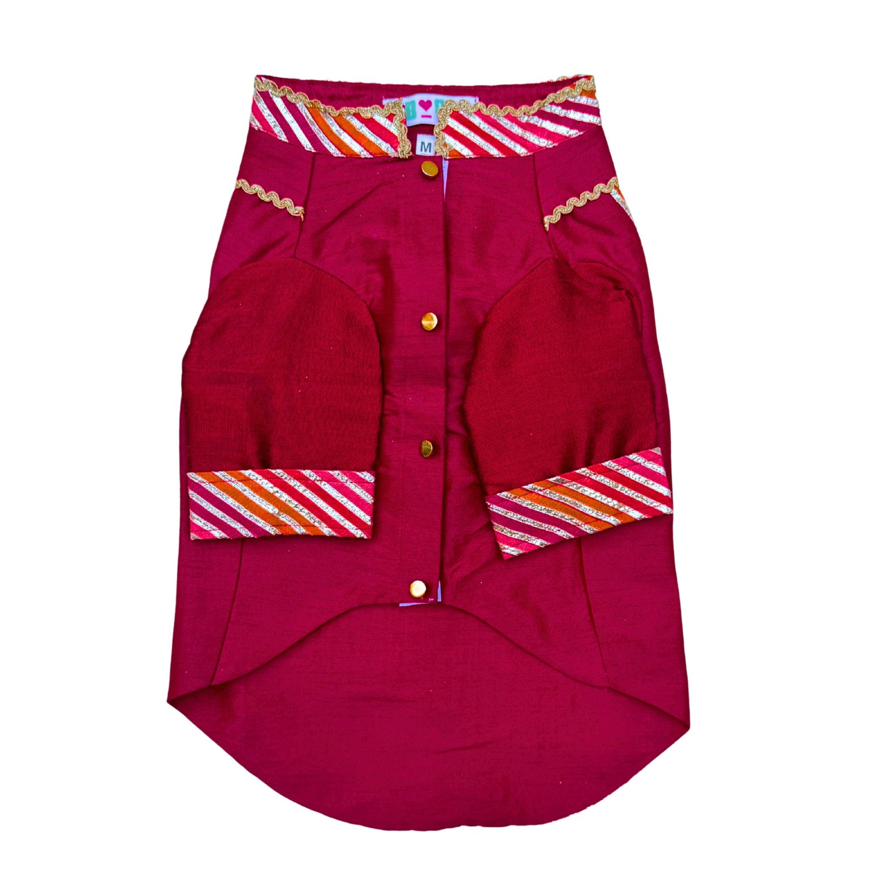 KHANAK CRIMSON RED KURTA FOR DOGS AND CATS