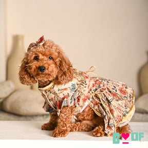 RED PANKHUDI HAND EMBROIDERED LEHENGA FOR DOGS AND CATS