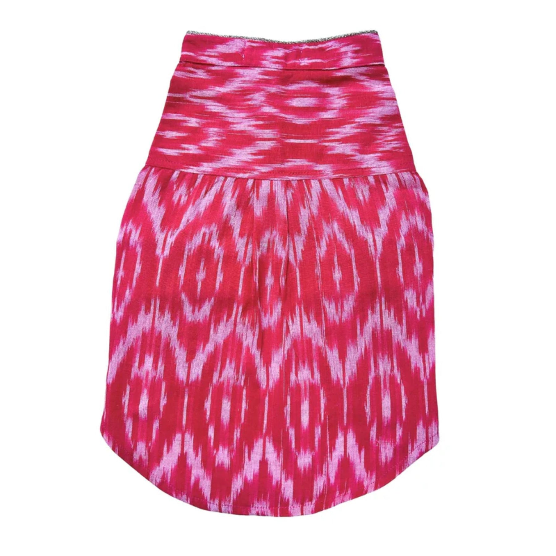 PINK COTTON IKAT PRINTED KURTA + EVIL EYE RAKHI FOR DOG AND CATS