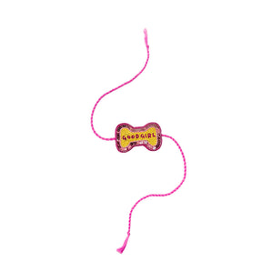 YELLOW TIE-UP DRESS + GOOD GIRL BONE RAKHI FOR DOGS AND CATS