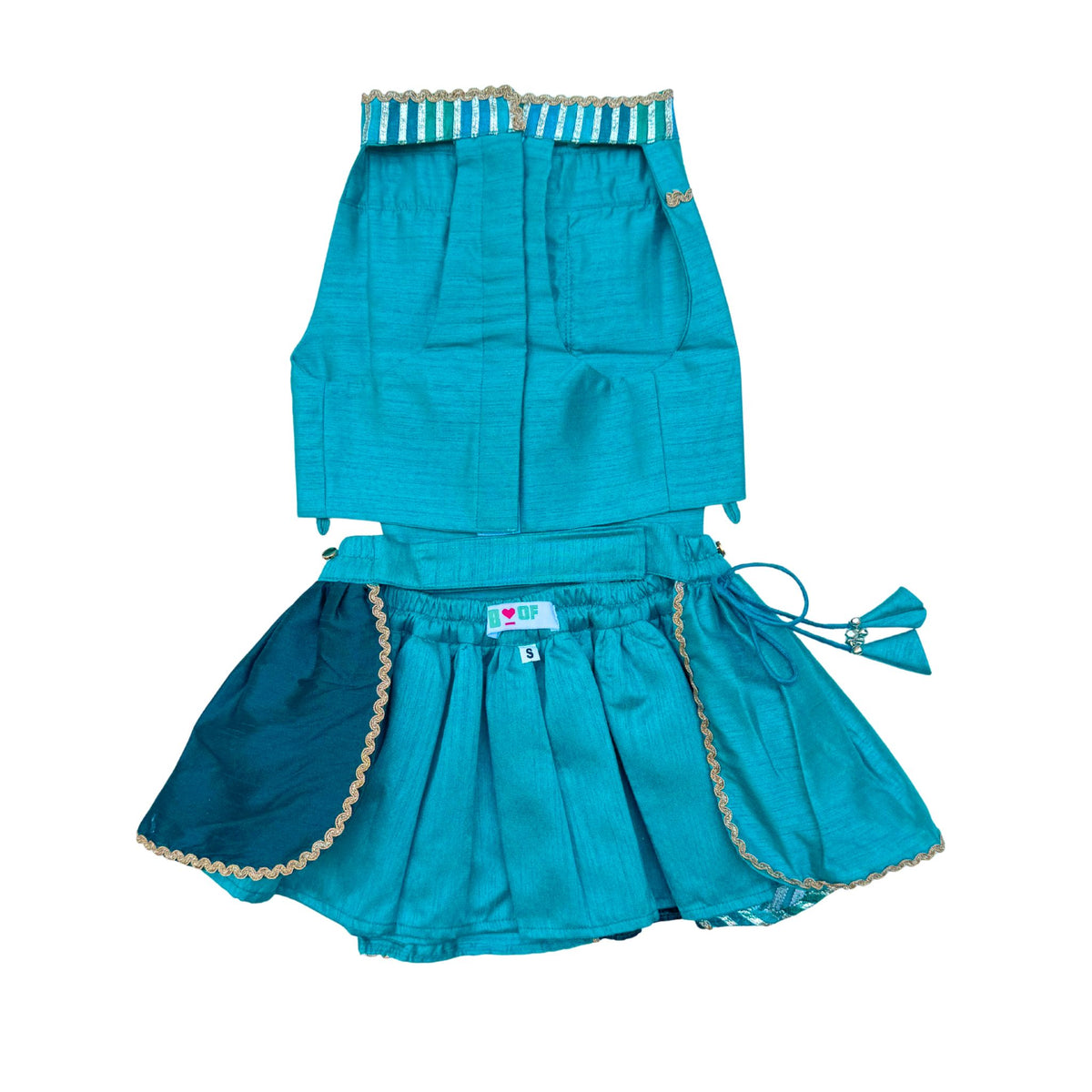 KHANAK TEAL BLUE LEHENGA FOR DOGS AND CATS