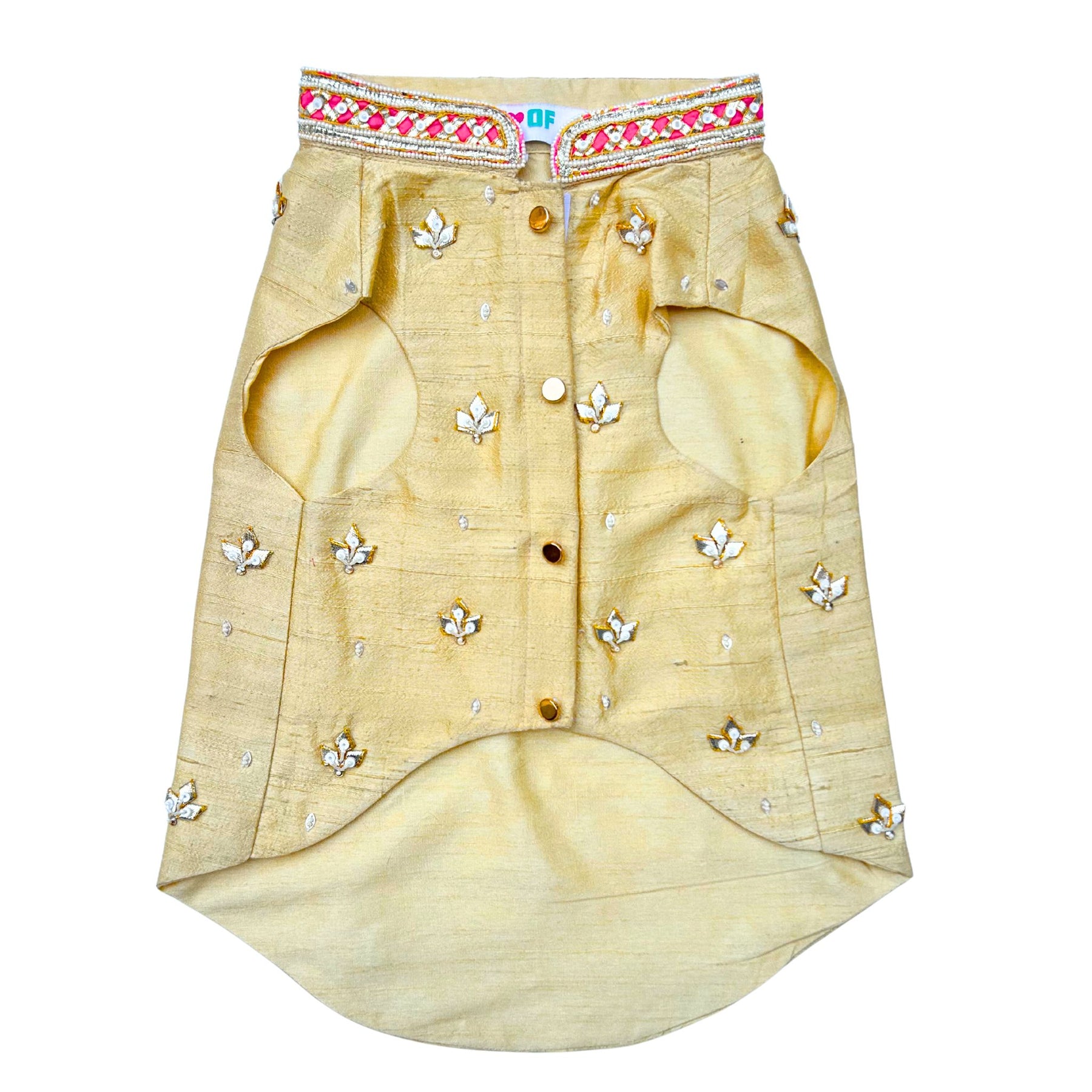 GOLD APPLIQUÉ GOTA PATTI SHERWANI FOR DOGS AND CATS