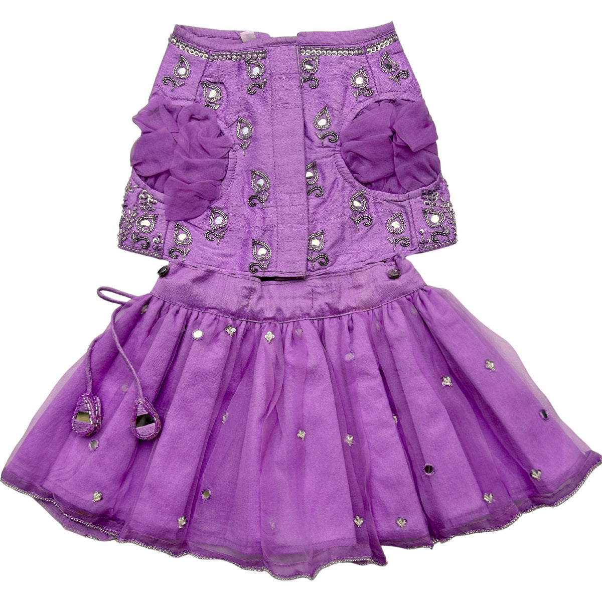 LAVENDER MIRROR BUTI EMBROIDERED LEHENGA FOR DOGS AND CATS