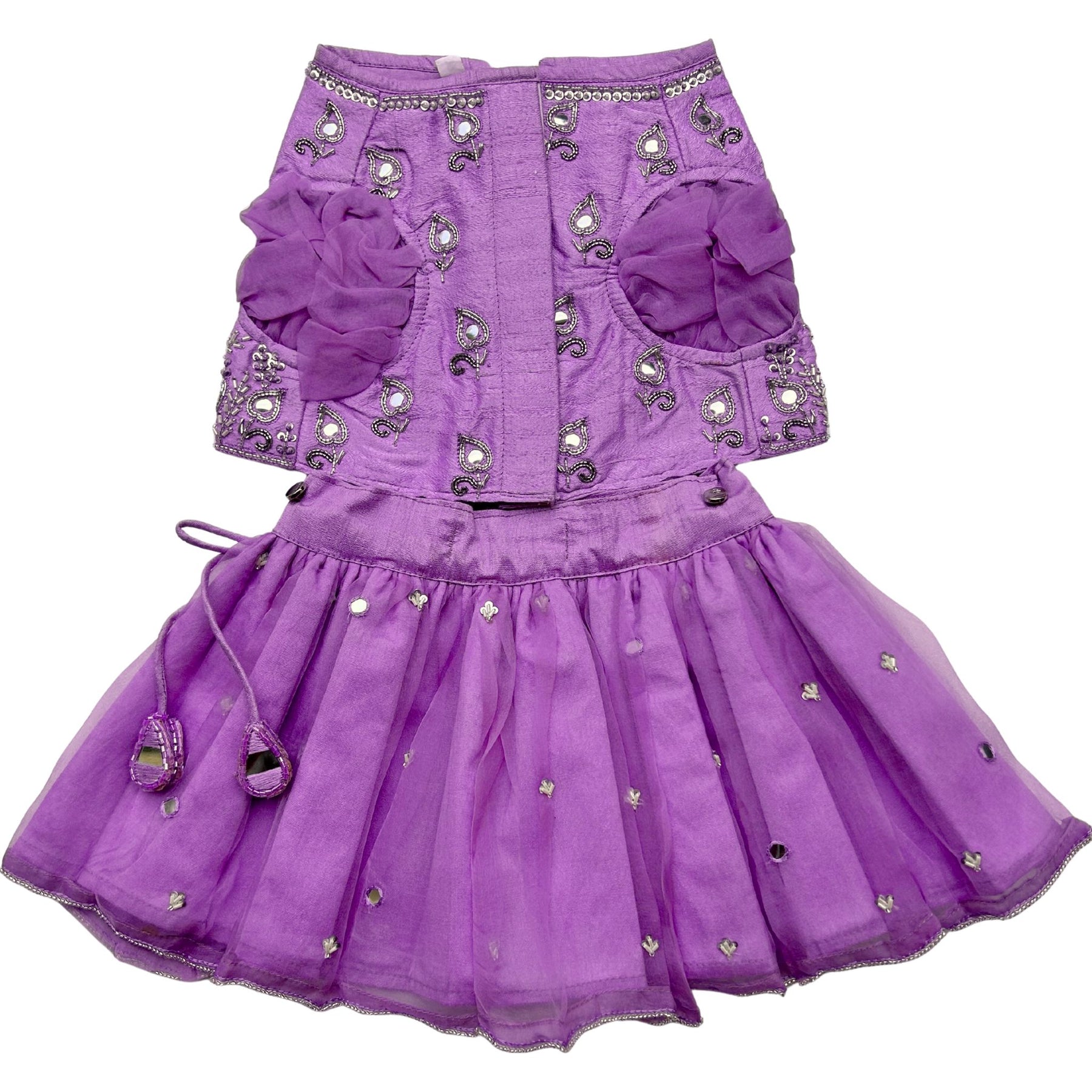 LAVENDER MIRROR BUTI EMBROIDERED LEHENGA FOR DOGS AND CATS
