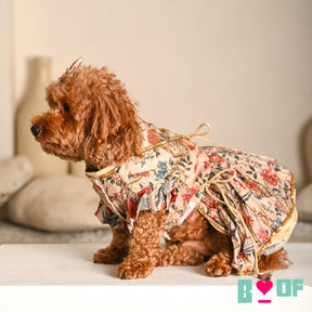 RED PANKHUDI HAND EMBROIDERED LEHENGA FOR DOGS AND CATS