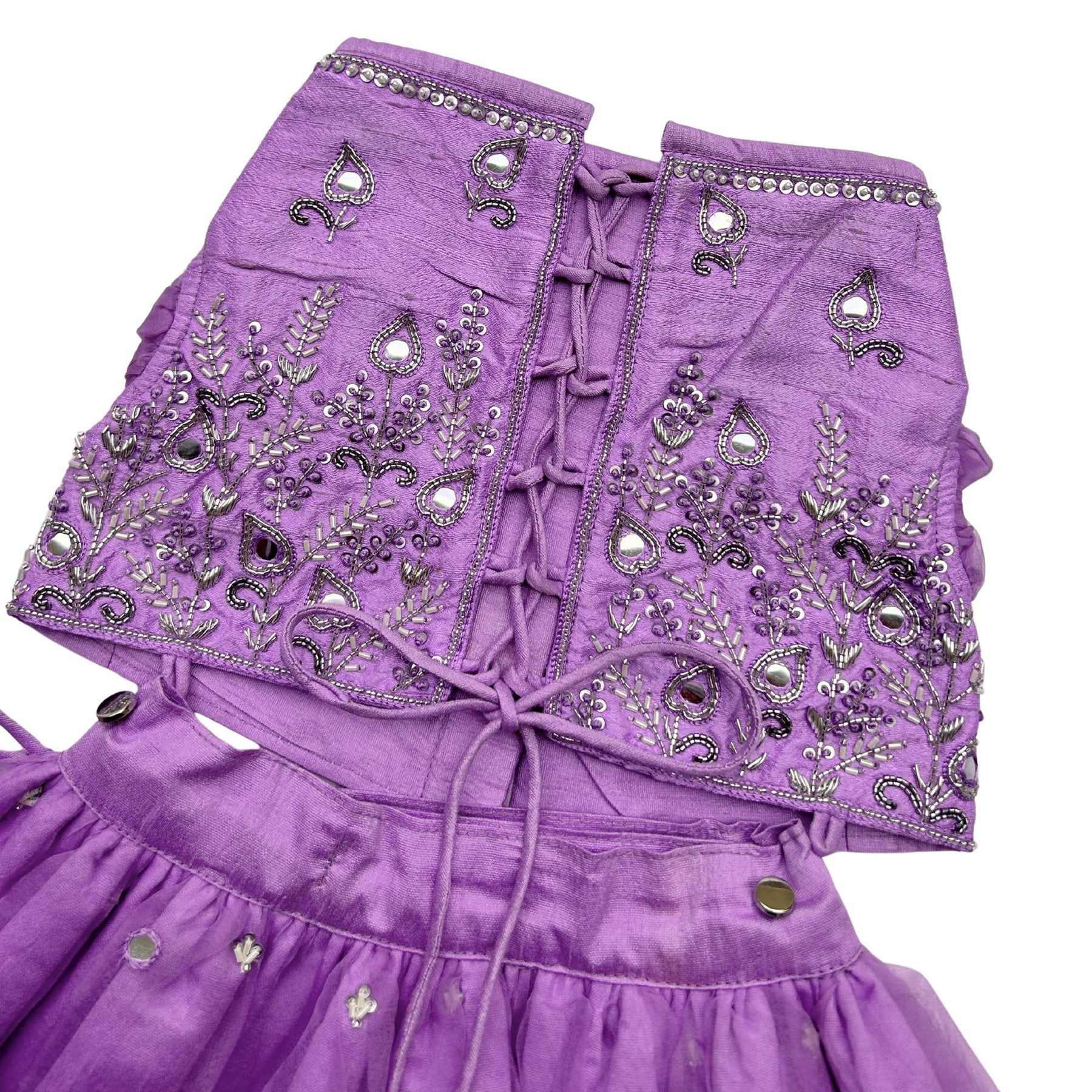 LAVENDER MIRROR BUTI EMBROIDERED LEHENGA FOR DOGS AND CATS