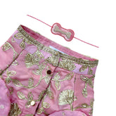PASTEL PINK GOTA EMBROIDERY WAISTCOAT STYLE DOG KURTA + LIGHT PINK PEARL RAKHI FOR DOGS AND CATS