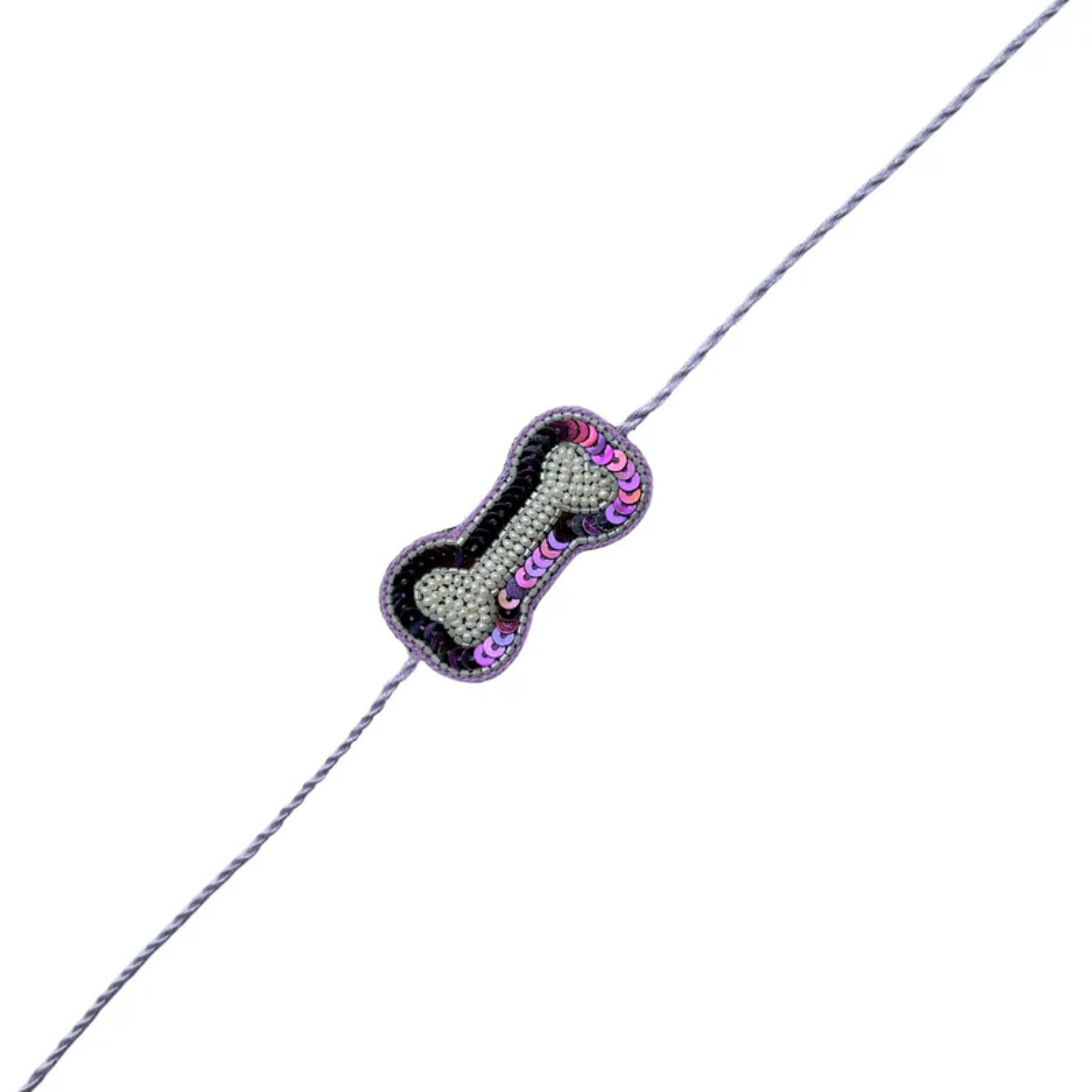 SUNSET PURPLE FLOWER EMBROIDERED DOG KURTA + PURPLE PEARL RAKHI FOR DOGS AND CATS