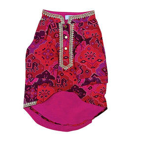 PATOLA PINK KURTA FOR DOGS AND CATS