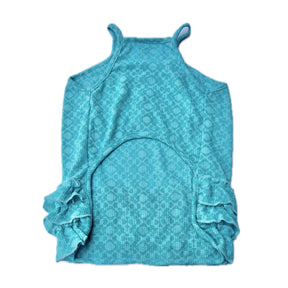 AQUA BLUE BURNOUT FABRIC DOG DRESS