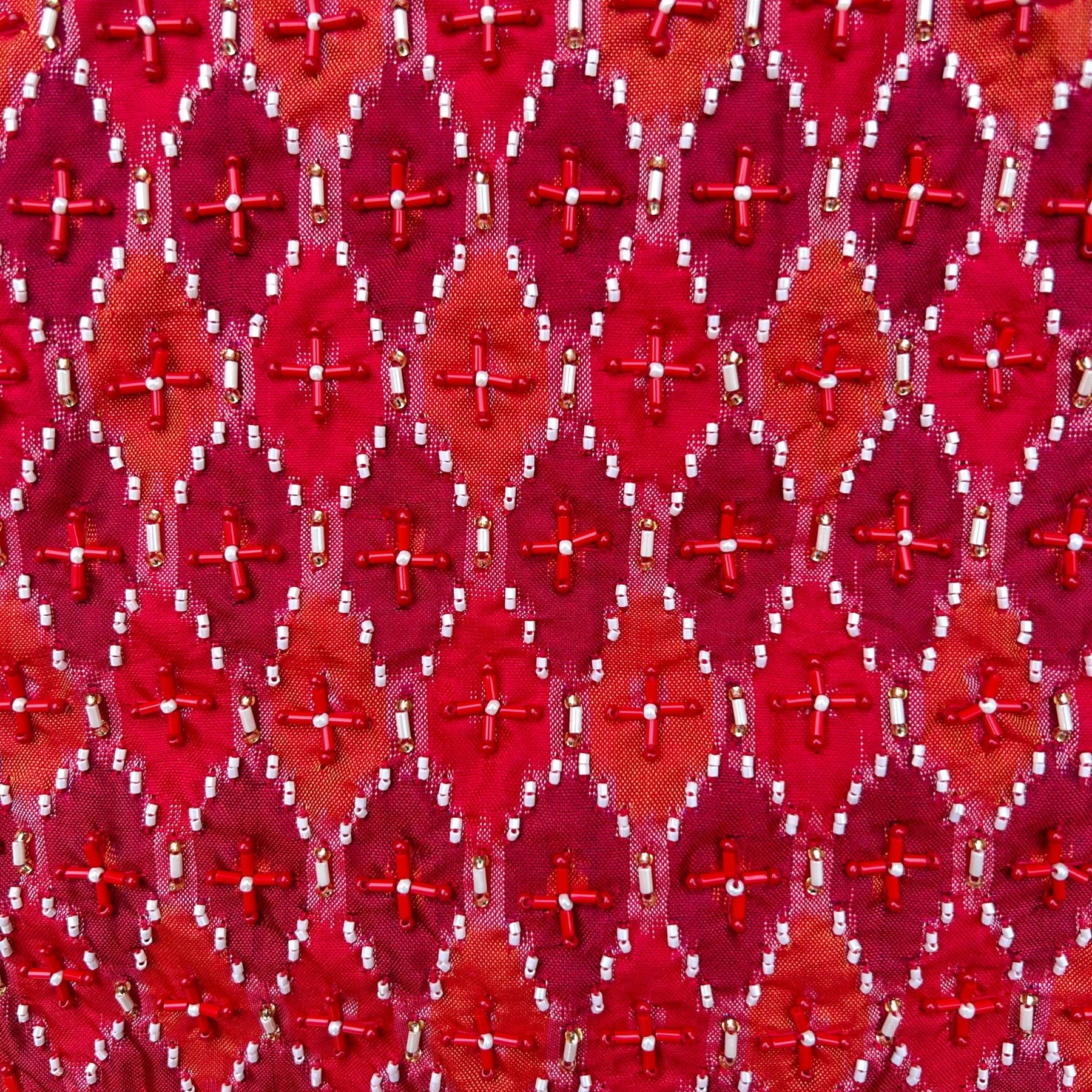 RED IKAT PRINT HAND EMBROIDERED LEHENGA FOR DOG AND CATS