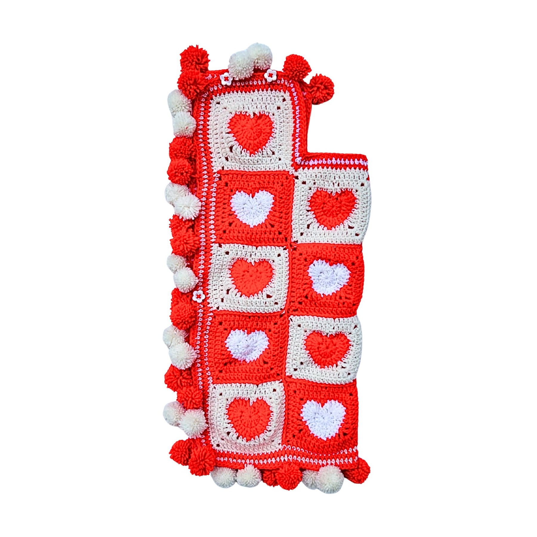 VALENTINE HEART PATCH WORK CROCHET JACKET FOR DOGS AND CATS