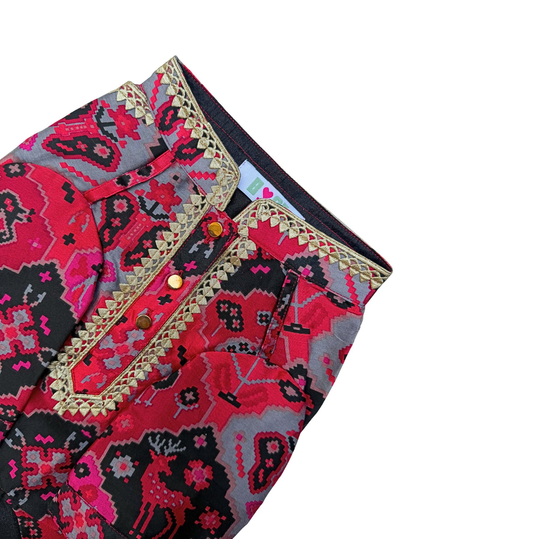 PATOLA BLACK KURTA FOR DOGS AND CATS