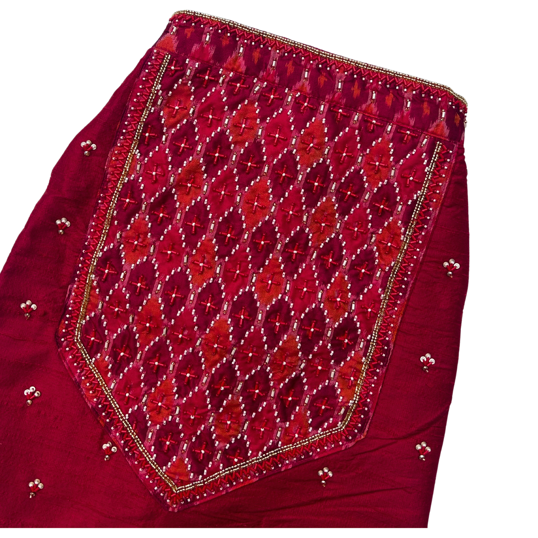 RED IKAT HAND EMBROIDERED SHERWANI FOR DOGS AND CATS