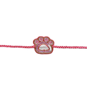 PEACH PINK SITARA KOTI KURTA + PINK PAW-SOME RAKHI FOR DOGS AND CATS