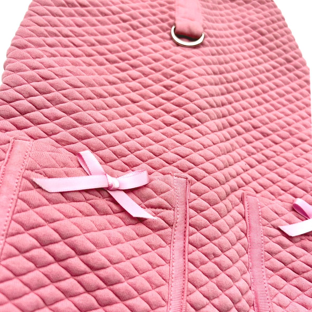 PINK QUILTED DOG HARNESS WAISTCOAT