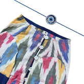 MULTICOLOUR COTTON HANDLOOM IKAT KURTA + EVIL EYE RAKHI FOR DOGS AND CATS