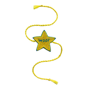YELLOW STAR WOOF RAKHI FOR DOGS AND CATS